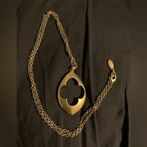 Gold tone drop low necklace by T TAHARI.